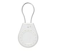 HonShoop Air Tagholder Keychain Case with Steel Wire Cable & Hex Lock, Waterproof Anti-Lost Shockproof Cover Compatible with Apple Air Tag for Luggage, Backpack, Keys (White)