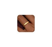 Honsny Gold Initial Rings for Women Non Tarnish Dainty 14K Gold Filled Ring Pinky Thumb Thin Bands Letter Waterproof Personalized Stackable Rings for Women Size 6-10