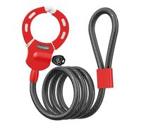 Honszex E Scooter Lock, Black+Red, 39.37 Inch Cable Lock, Pin Tumbler, LOCK