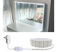 Hont ER 13ft/4M Led Vanity Mirror Lights Kit Bendable NO Need to Cut Vanity Make-up Mirror Cloakroom Adjustable Flexible Strip Light Table Set with Dimmer and Power Supply Mirror Not Included…