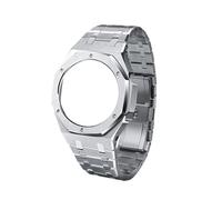 Hontao CasiOak Modification Kit - Compatible with Casio GA-2100/GA-B2100 - Full Metal Stainless Steel Bezel and Bracelet Set - Octagonal Design, DIY Upgrade Kit with Installation Tools (Silver)