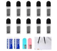 Hontaog 100 PCS 2B Compass Refills, Mechanical Pencil Replacement Leads, 20mm Length, 2 mm Diameter, with 2pcs 2 Eraser and 2pcs Pencil Sharpeners, for Compasses, Drafting Creation Math Drawing