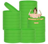 HONTIUS 50PCS Silicone Wristbands for Kids, Rubber Wristbands Blank Wrist Bands Universal Wristband Set Bulk for Teens Sport Suitable for 3-7 Aged Green