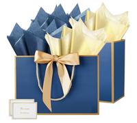 HONTIUS Extra Large Gift Bag, 15.75" Gift Bags for Presents Big Paper Bag with Tissue Paper And Cards, 40*30*12.5cm Wedding Birthday Party Present Bridesmaid Gift Gifts Bag for Women Christmas 2PCS N
