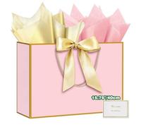 HONTIUS Extra Large Gift Bag, 15.75" Orange Gift Bags for Presents Big Paper Bag with Tissue Paper And Cards, 40*30*12.5cm Wedding Birthday Party Present Bridesmaid Gift Gifts Bag for Women Christmas