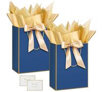 HONTIUS Medium Gift Bag, 2PCS 12.59" Vertical Gift Bags for Presents Big Paper Bag with Tissue Paper And Cards, 32 * 25 * 14cm Wedding Birthday Party Present Bridesmaid Gift Gifts Bag for Women A