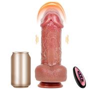 HONTIUS Thick Thrusting Vibrator Dildo, Huge Thick Realistic Dildo with 7 Vibration Heating Mode, 2" Diameter 8.7" Length Liquid Silicone Big Dildos Sex Toys Toy for Women Men