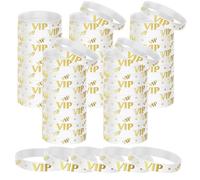 HONTIUS VIP silicone wristbands, 100/50/25PCS VIP Rubber Wristbands Blank Wrist Bands Universal Wristband Set for Women Men Adult Sport Party (White, 100pcs)