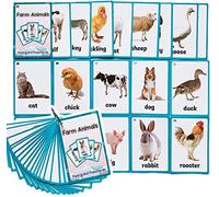 HONTOUSIP 18 Pcs Farm Animals Flash Cards for Toddler | Special Educational Learning Routine Cards Set | Perfect for Kindergarteners/Teacher/Autism Therapists Tools(4.33x 3.0in)