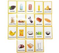HONTOUSIP 18 Pcs Food Cards- Learning Picture & Word Card Flashcards(English word learning card & pocket size flash card for children and Preschool),4.33x3.15in
