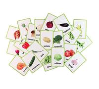 HONTOUSIP 20 Pcs Vegetable Cards- Learning Picture & Word Card Flashcards(English word learning card & pocket size flash card for children and Preschool),4.33x3.15in