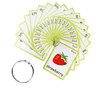 HONTOUSIP 21-Fruits-Educational Learning Picture & Word Card Flashcards(English word learning card & pocket size flash card for children and Preschool),12x9c -English Vocabulary Cards