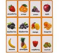 HONTOUSIP 21 Pcs Fruits Cards- Learning Picture & Word Card Flashcards(English word learning card & pocket size flash card for children and Preschool),4.33x3.15in