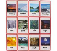 HONTOUSIP 23 Pcs Natural Cards- Learning Picture & Word Card Flashcards(English word learning card & pocket size flash card for children and Preschool),4.33x3.15in