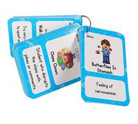 HONTOUSIP 32 Pcs English Proverb Idioms Cards- Learning Picture & Word Card Flashcards(English word learning card & pocket size flash card for children and Preschool),5.35x3.62in