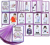 HONTOUSIP 32 Pcs Feelings/Emotions Flash Cards for Toddler | Special Educational Learning Routine Cards Set | Perfect for Kindergarteners/Teacher/Autism Therapists Tools(4.33x 3.0in)
