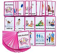 HONTOUSIP 45 Pcs Daily Routines Flash Cards for Toddler | Special Educational Learning Routine Cards Set | Perfect for Kindergarteners/Teacher/Autism Therapists Tools(4.33x 3.0in)