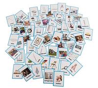 HONTOUSIP 62 Pcs House Cards- Learning Picture & Word Card Flashcards(English word learning card & pocket size flash card for children and Preschool),4.33x3.15in