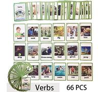 HONTOUSIP 66 Pcs Verbs Flash Cards for Toddler | Special Educational Learning Routine Cards Set | Perfect for Kindergarteners/Teacher/Autism Therapists Tools(4.33x 3.0in)
