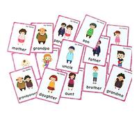 HONTOUSIP Family Tree- Educational Learning Picture & Word Card Flashcards(English word learning card & pocket size flash card for children and Preschool),12x9cm - English Vocabulary Cards