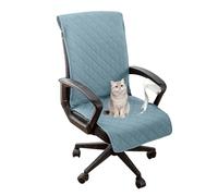 HonunG Quilted Office Chair Cover, Waterproof Computer Office Chair Seat Covers, Washable Removable Easy to Install Rotating Armchair Cover for Furniture Protector (Blue-b,Large)