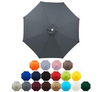 HonunGron 2.0m 2.3m 2.5m 2.7m 3.0m Umbrella Replacement Parasol Canopy, UV50+, 6/8 Ribs Sun Umbrella Replacement Cloth for Garden Cantilever Parasol Outdoor Table Market (8 ribs-2.3m(7.5ft),Gray)