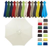 HonunGron 2M 2.7M 3M Umbrella Replacement Parasol Canopy, UV50+, Waterproof, 6/8 Ribs Sun Umbrella Replacement Cloth for Garden Cantilever Parasol Outdoor Table Market (8 ribs-2.7m(8.8ft),Beige)