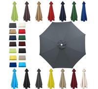 HonunGron 6 Ribs/8 Ribs Replacement Parasol Cover, 3.0m/2.7m/2.5m/2.3m/2m Umbrella Canopy Replacement, Sun Umbrella Replacement Cloth, UV 50+ Garden Parasol Canopy Cover (8 ribs-3m(9.8ft),Gray)
