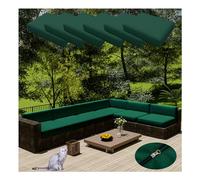 HonunGron 6Pcs Waterproof Patio Cushion Covers Replacement Outdoor Cushion Slipcovers For L Sofa/Corner Couch, Patio Garden Rattan Cushion Covers With Zipper (Only Cover) (Dark Green,65 * 65cm)