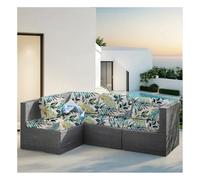 HonunGron Outdoor Sofa Cushion Slipcovers Stretch, Water Resistant Seat & Backrest Protector for 1/2/3 Seater Seat Cover Replacement for Garden Patio, Rattan Furniture (A,Back Cover)