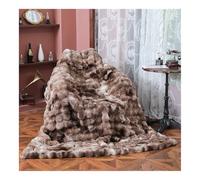 HonunGron Soft Warm Rabbit Plush Fleece Throw Blanket Thick 1000 GSM Faux Fur Throws for Sofa Large Fluffy Versatile Blanket Bed Throw for Couch, Bed, Travel, Car, Camping (Coffee,160 x 200cm)