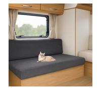 HonunGron Stretch Jacquard Caravan Seat Covers - Non-Slip RV Dinette Cushion Covers with 2 Straps, Couch Cushion Slipcovers for Camper, Motorhome, Sofa Bench (Dark Gray,W 65-95 cm, D 65-95 cm)