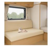 HonunGron Stretch Jacquard Caravan Seat Covers - Non-Slip RV Dinette Cushion Covers with 2 Straps, Couch Cushion Slipcovers for Camper, Motorhome, Sofa Bench (Beige,W 50-65 cm, D 50-65 cm)