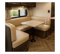 HonunGron Waterproof Caravan Seat Covers in Faux Leather, Non-Slip Motorhome Seat Cover with Elastic Band, RV Sofa and Cushion Covers for Camper Bench or Couch (Khaki,W 155-175 cm, D 65-80 cm)