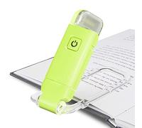 HONWELL USB Rechargeable Reading Light Clip on Book Light for Reading in Bed, 3 Brightness Adjustable for Eye Care, Dimmable Book Lamp for Bookworms, Kids, Green