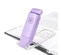 HONWELL USB Rechargeable Reading Light Clip on Book Light for Reading in Bed, 3 Brightness Adjustable for Eye Care, Dimmable Book Lamp for Bookworms, Kids, Violet
