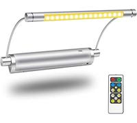 HONWELL Wireless Display Lights with Battery Powered LED, Rotatable Heads Timer Dimmer, Art & Mirror Lights-Silver