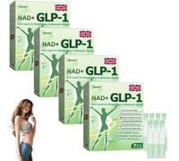 Honxi GLP-1 SIX-IN-ONE Health Solution Oral Liquid, NAD+ GLP-1 Oral Liquid, Honxi GLP-1 Weight Loss Oral Solution, GLP-1 Weight Loss Drops, GLP-1 Peptide Complex Serum, Natural Plant Extract (4 Box)