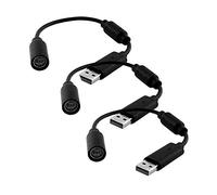 honxinm Replacement Dongle USB Controller Breakaway Cable Cord Game Controller Adapter for Xbox 360 PC Wired Controller Rock Band and Guitar Hero - Grey (3 Pack)