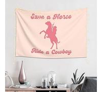 HONYADE Save A Horse Ride A Cowboy Wall Hanging Cowboy Tapestry,Western Tapestry Teen Girl Bedroom Living Room College Dorm Home Decor Aesthetic Art Birthday Decorations 60x40inch