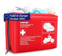 HONYAO First Aid Kit Car 2026, First Aid Kit Compliant with The Latest DIN 13164 Standard, Valid on The Continent, Medical Emergency Kit for Vehicle Truck Caravan Travel Camping