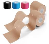 HONYAO Kinesiology Tape 2 Rolls, Sports Tape (5m×5cm), Physio Tape for Shoulder, Back, Elbow, Wrist, Shin, Ankle, K Tape Breathable Waterproof Skin Friendly, Support Muscle Tape, KT Tape Beige