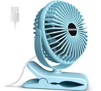 HONYIN Mini USB Clip Fan, Clip and Desk Personal Fan with Sturdy Clamp, 720° Rotation, 3 Speeds Cooling Wind by USB Plug In, for Home, Office and Desk