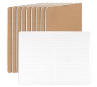 HONYUET 10 Pack A5 Kraft Paper Notebook, 21 x 14 cm, 60 Pages Lined Journal Notepad with 80gsm Paper for Home Office