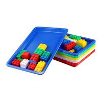 HONYUET 15 PCS 5 Colors Large Plastic Art Trays, 34 x 25 x 2.6cm Multicolor Craft Activity Tray for DIY Beads