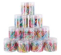 HONYUET 2000PCS Coloured Paper Clips, 28mm Assorted Paperclips for Office Stationery Document Classified Storage