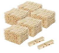 HONYUET 500 Pack 6.1 x 1.1cm Large Wooden Craft Pegs, Wood Bamboo Clothespins for Washing Laundry Craft Photo