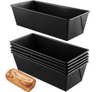 HONYUET 6 PCS 2lb Loaf Tin Set, Large Bread Baking Tin, Rectangular Loaf Pan for Banana Bread, Cakes, Meatloaf, 25 x 11 x 8cm