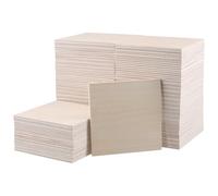 HONYUET 60 PCS 100x100x6mm Square Basswood Sheets, 4 Inch Plywood Wood Boards for DIY, Craft, Painting