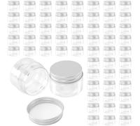 HONYUET 60PCS 30ml Small Plastic Sample Jars with Lids, 1oz Mini Travel Empty Storage Container Jar for Cream, Glitter